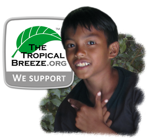 Filipino boy with our logo / Support www.TheTropicalBreeze.org